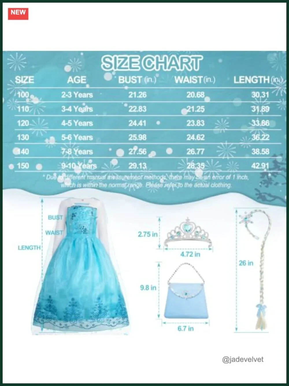 Light Up Princess Dress Costume Set with Accessories for Toddlers